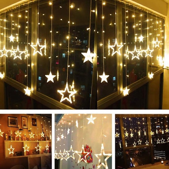 Twinkle 12 Stars 138 LED Curtain String Lights - Picture 4 of 8
